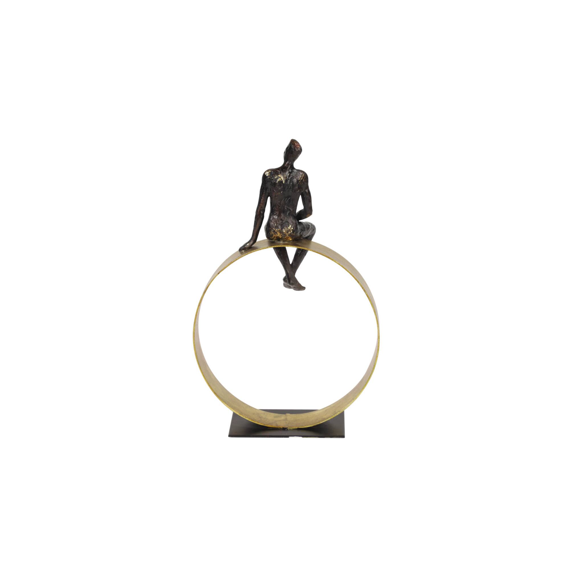 Black Resin Modern Sculpture, Man 15" x 9" x 5"